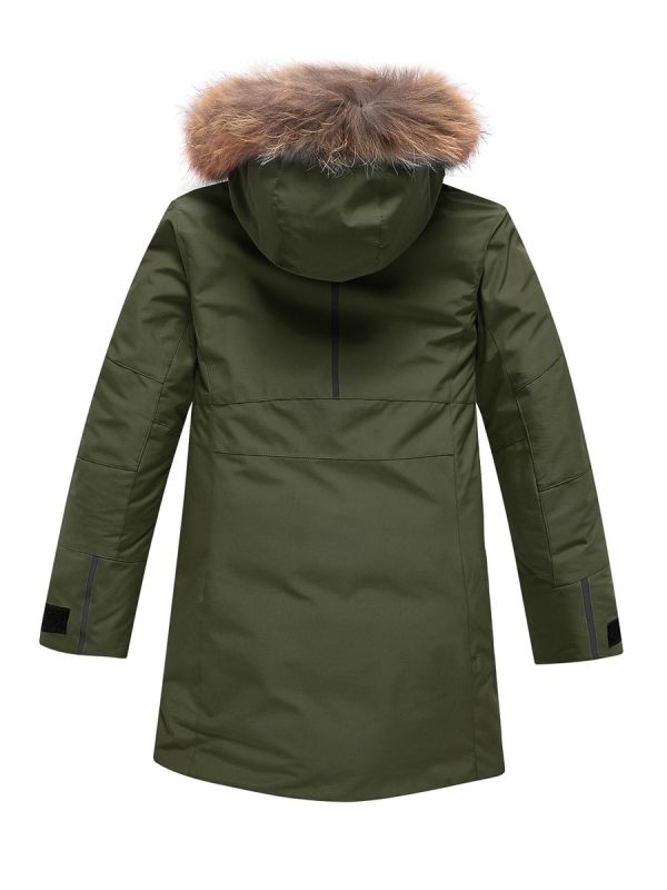 Winter parka for girls khaki 9042Kh